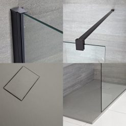 Milano Rasa - White Slate Effect Shower Tray - Choice of Size and Riser Kit